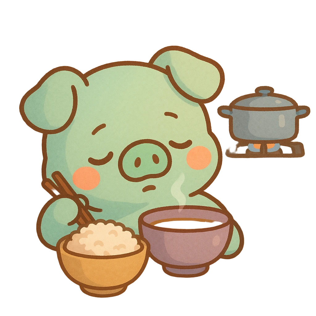 Pepig sleeping while eating